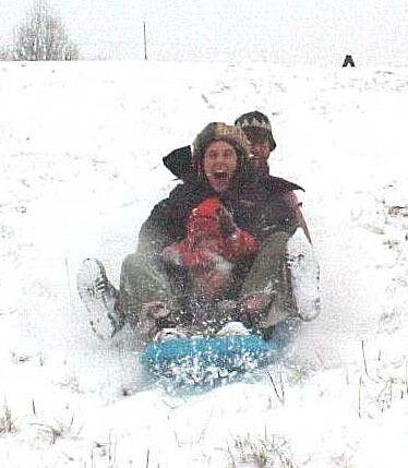 Family sledding.