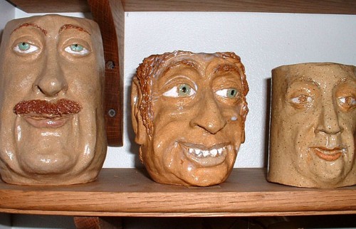 Stella's faces pottery.
