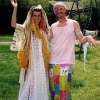 Costumed for a festival. 