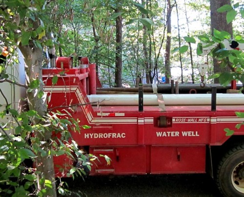 Well fracking contractor truck