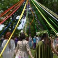 Preparing to dance the May Pole