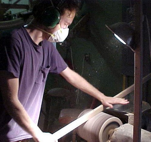 Drum sanding.