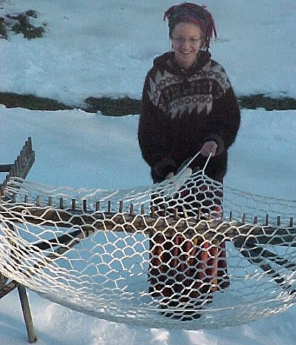 Hammock weaving.