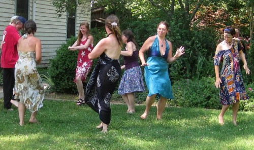 Dancing to Grateful Dead cover band.