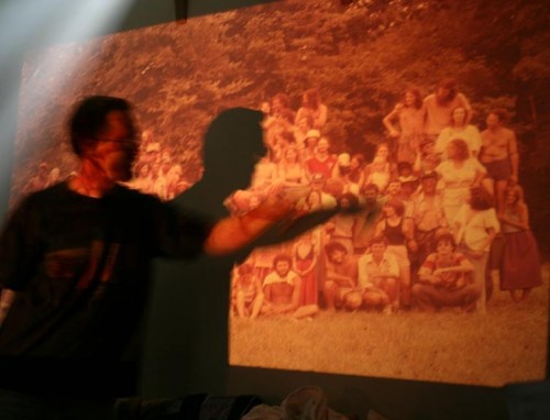 Keenan at slide show. 