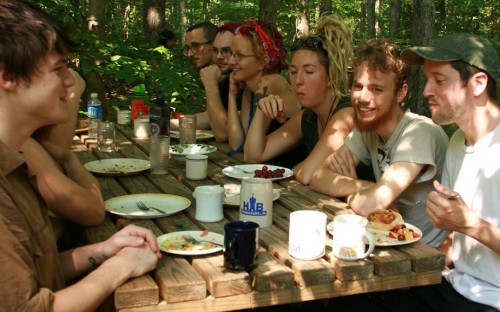 Picnic table group at ZK.